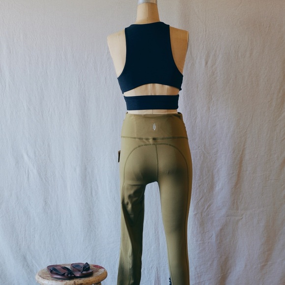 Free People Movement Breathe Deeper Leggings in Dusted Military - Picture 11 of 12